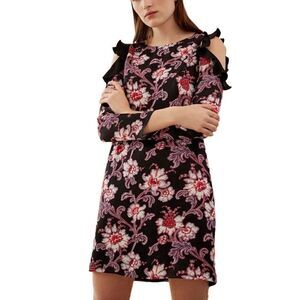 Club Monaco Teodora Floral Ruffle Cold Shoulder Mini Dress Size 2